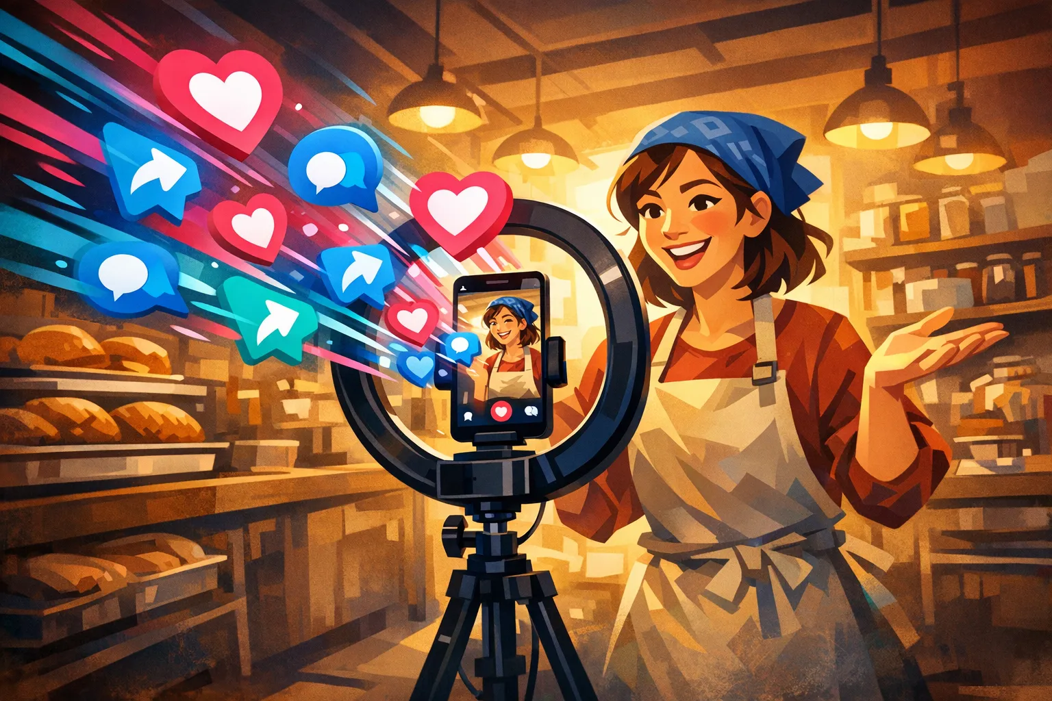 SocialAgent article illustration - TikTok algorithm guide for small business
